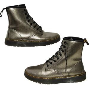 Dr. Martens Combat Boots silver Metallic Air Wair Womens US 7M